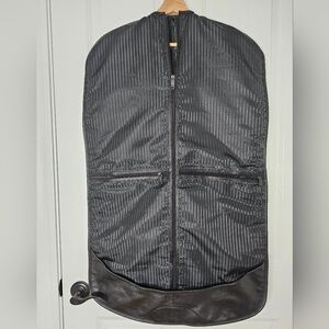 Tumi Black Men's Garment Bag with Zip Front and Leather Trim